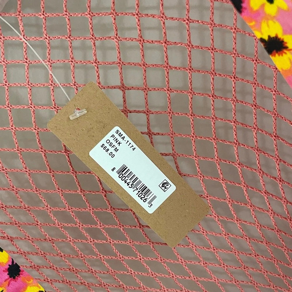 Steve Madden Open Weave Topper - Pink/Yellow Floral Mesh Kimono - NWT! - Picture 14 of 14